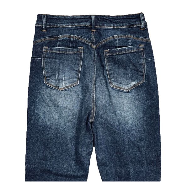 Wax Butt I Love You Skinny Ankle Jeans 3 Blue Distressed Juniors Measure 26 x 26 - Picture 6 of 7